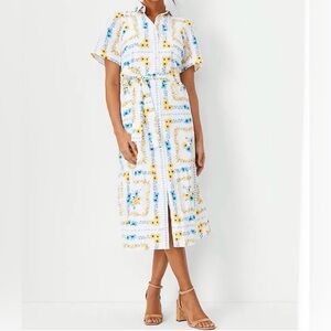 Ann Taylor Button Down Floral Dress Size 4